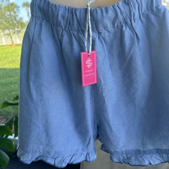 Simply Southern Denim Linen Shorts - Picture 3 of 7